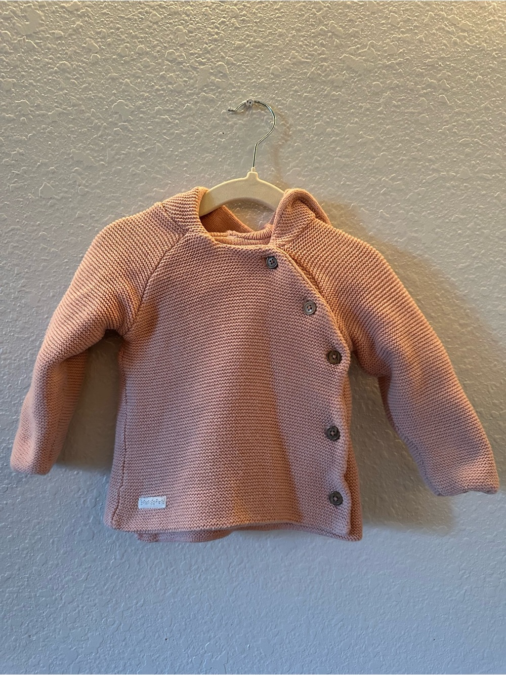 Homegrown Baby // Organic Cotton Rose Pink Button-Front Knit Sweater